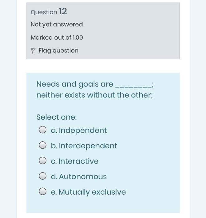 Question 12 Not yet answered Marked out of 1.00 P