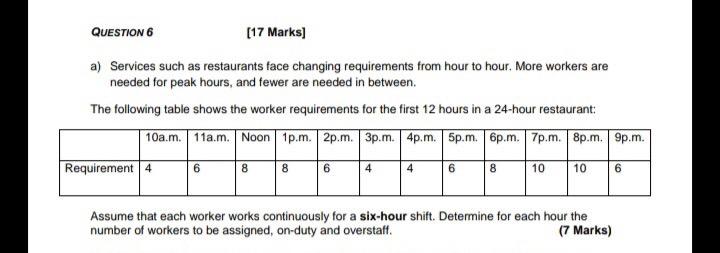 QUESTION 6 [17 Marks) a) Services such as