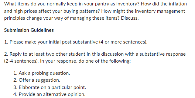 mana inventories What items do you normally keep