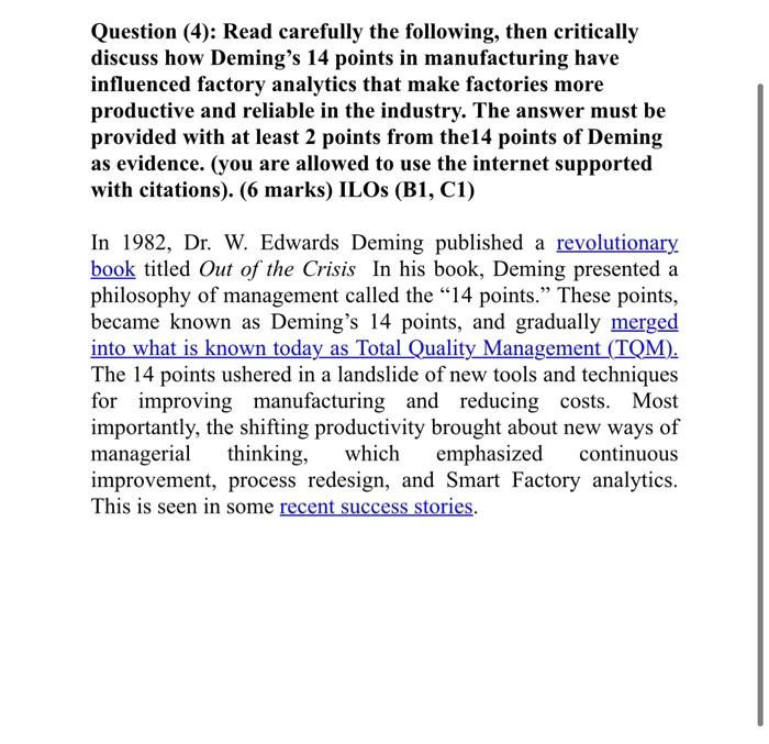 Question (4): Read carefully the following, then