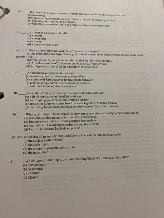 The collection of more and more statistical data