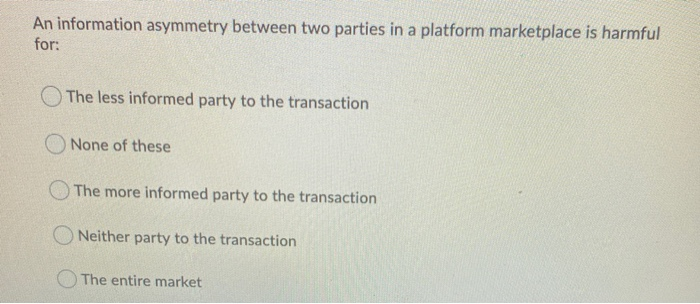 An information asymmetry between two parties in a