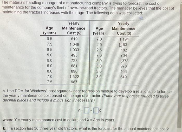 The materials handling manager of a manufacturing