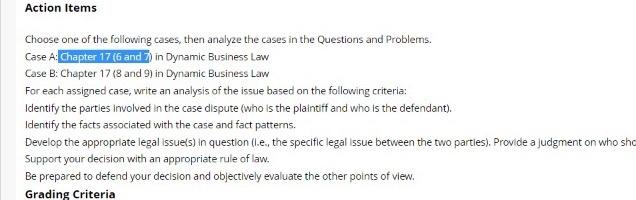 Choose one of the following cases, then analyze