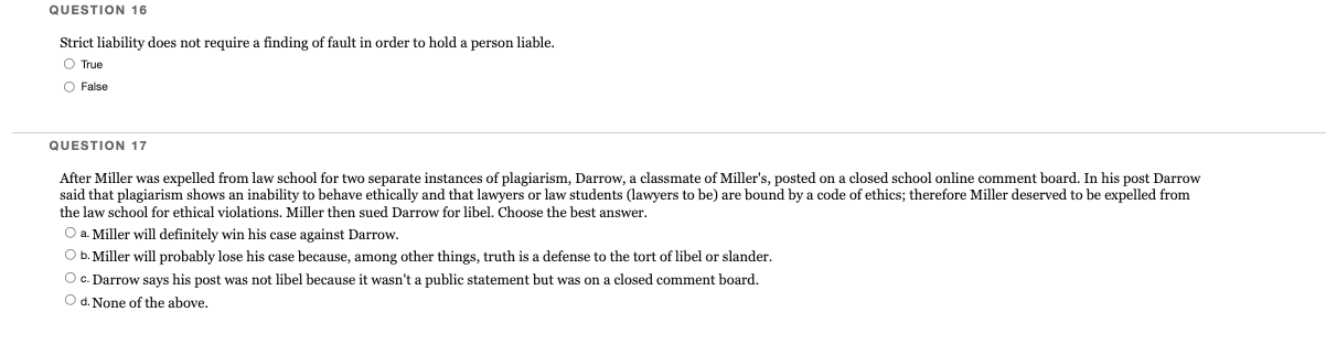 PLEASE answer these 4 questions QUESTION 16