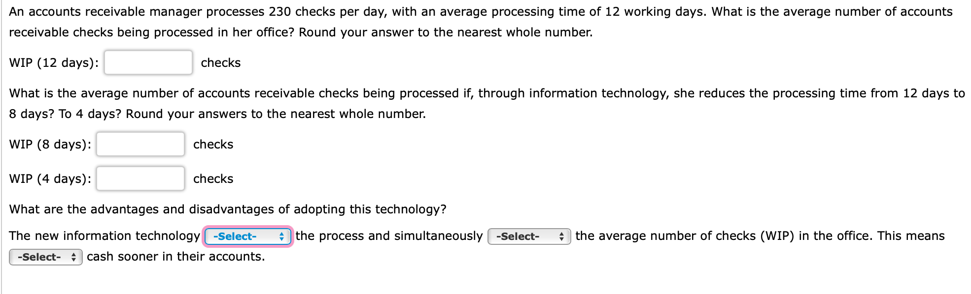 An accounts receivable manager processes 230