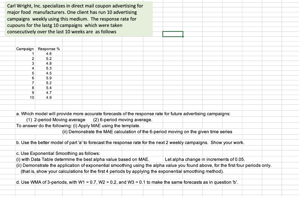 Please answer Carl Wright, Inc. specializes in
