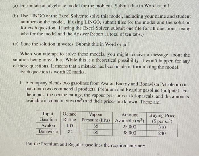Please use EXCEL to solve this problem (a)