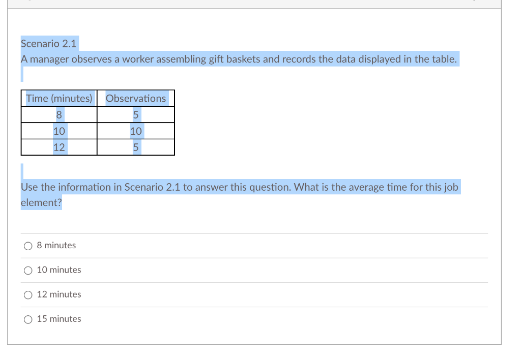 Scenario 2.1 A manager observes a worker