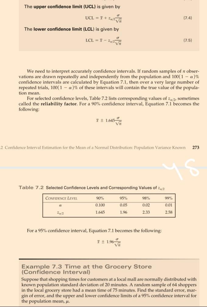 vj The upper confidence limit (UCL) is given by T
