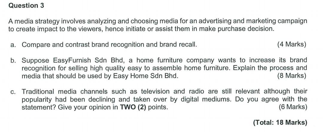 Integrated Marketing Communication Question A