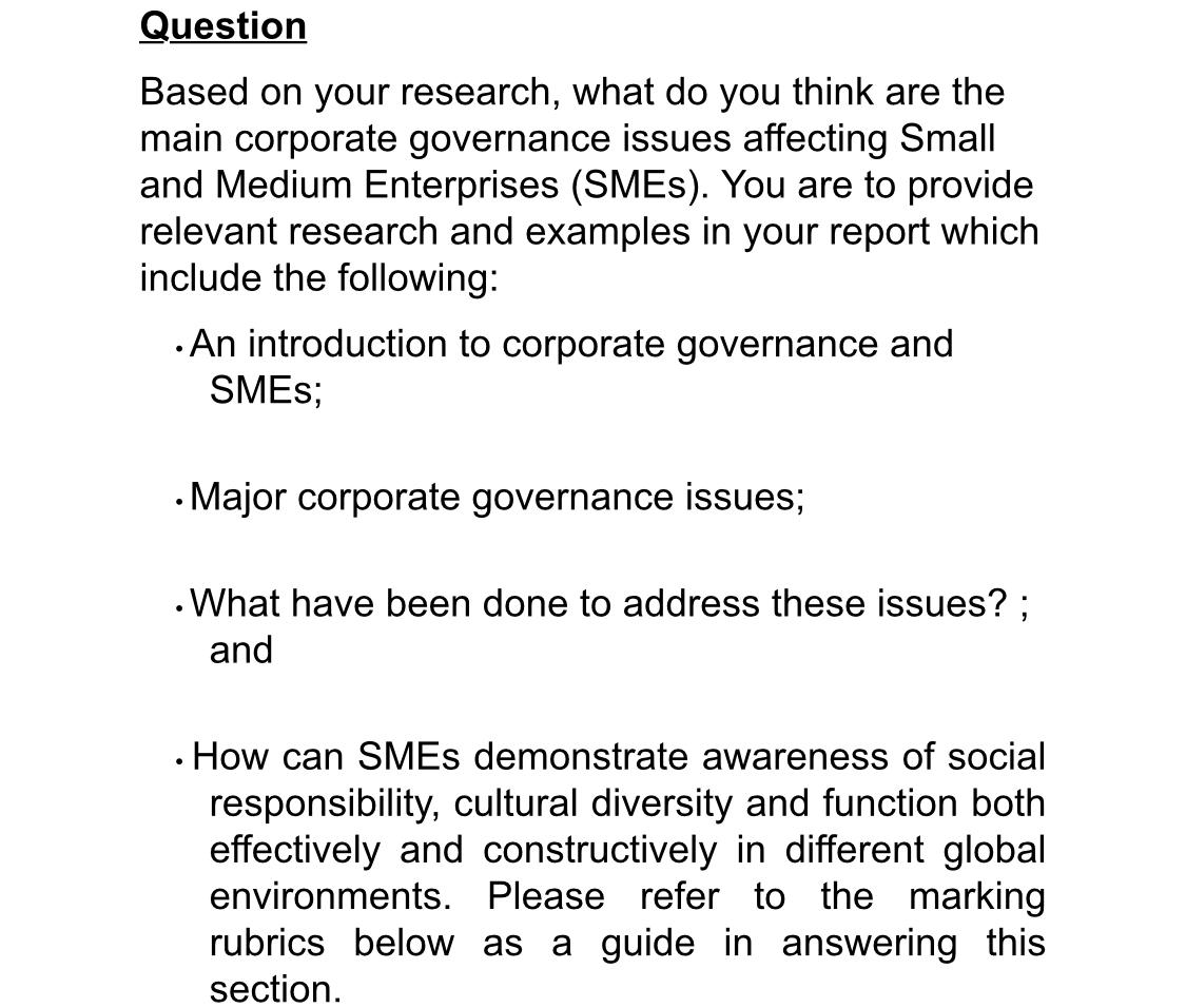 Question Based on your research, what do you