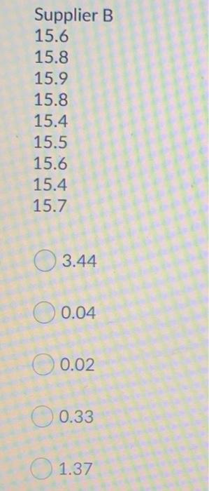 Two suppliers submit samples of their product for
