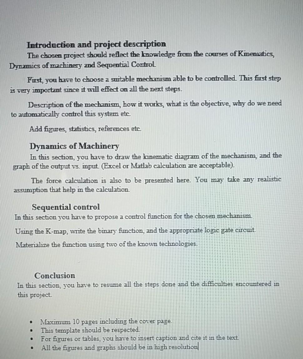 i have this as a project . i need an idea of