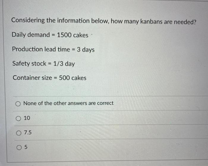 Considering the information below, how many
