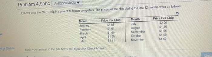 Problem 4.9abc Assigned Media Lenovo uses the