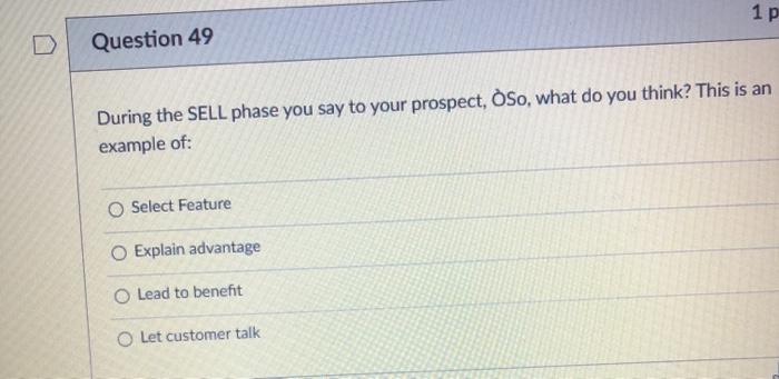 Question 48 1 pts The recommended business