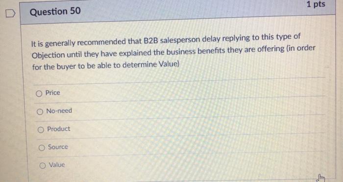 Question 48 1 pts The recommended business