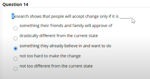 Question 14 Research shows that people will