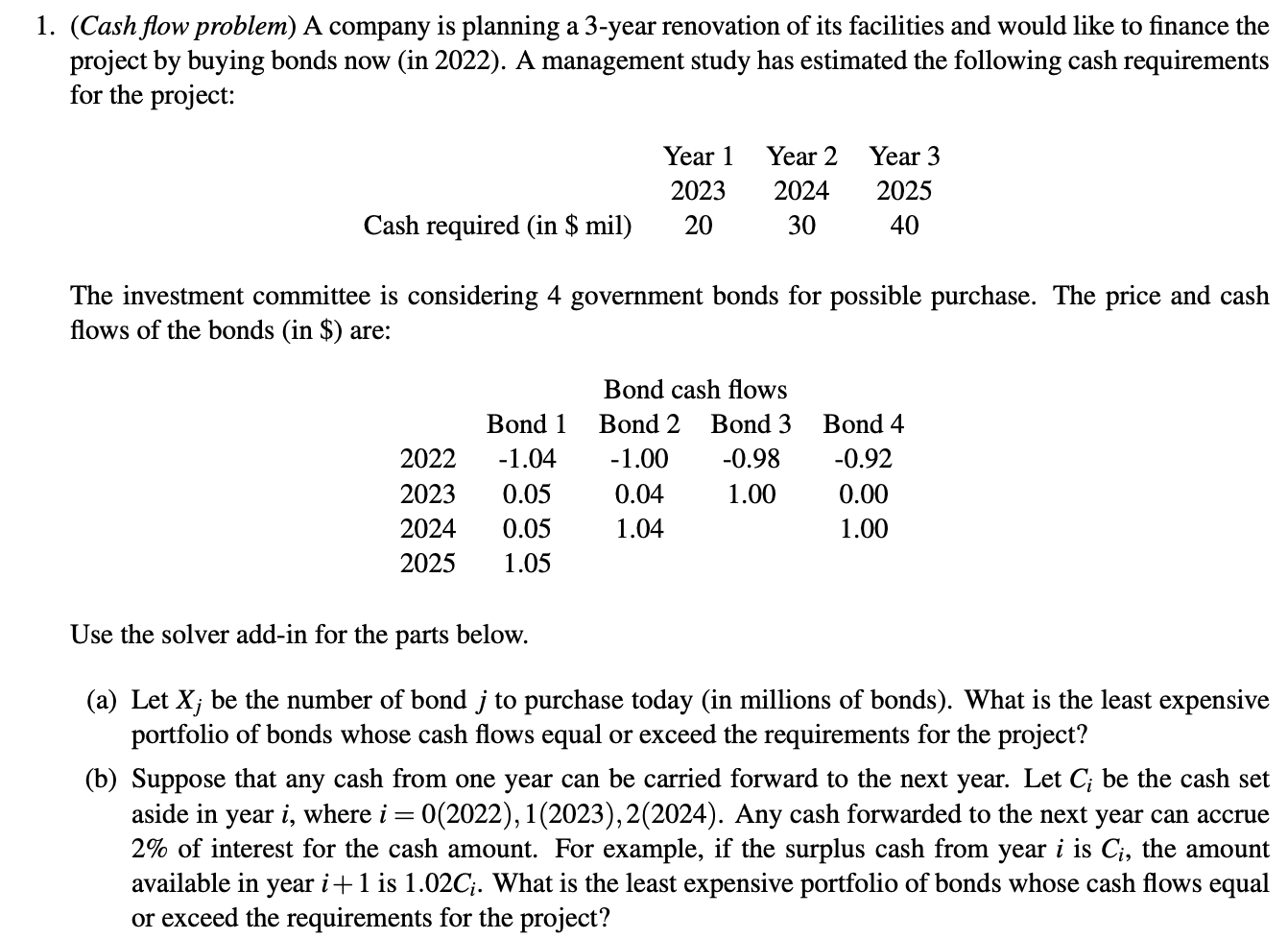 Please provide a spreadsheet with the solver