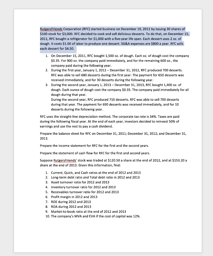 RutgersFriends Corporation (RFC) started business