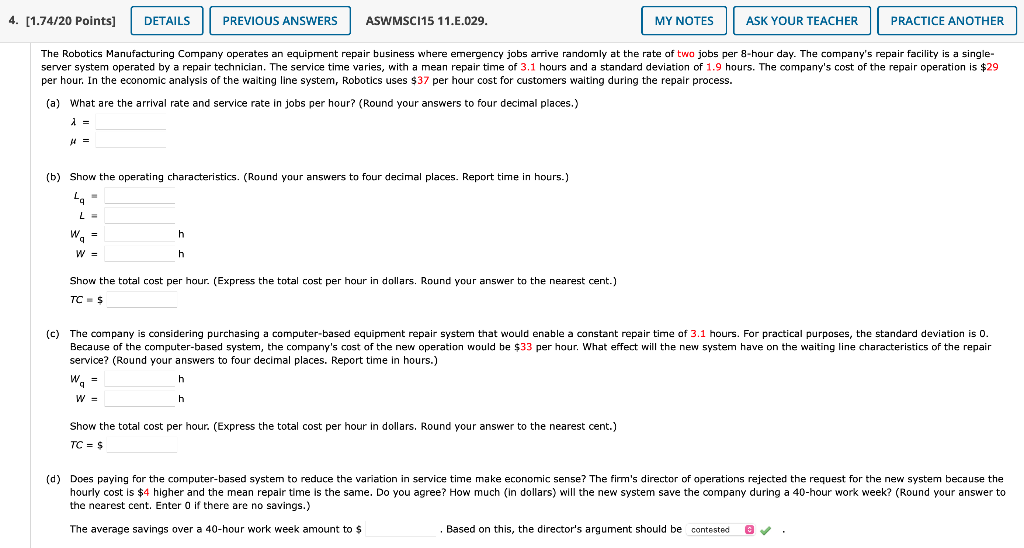 4. [1.74/20 Points] DETAILS PREVIOUS ANSWERS