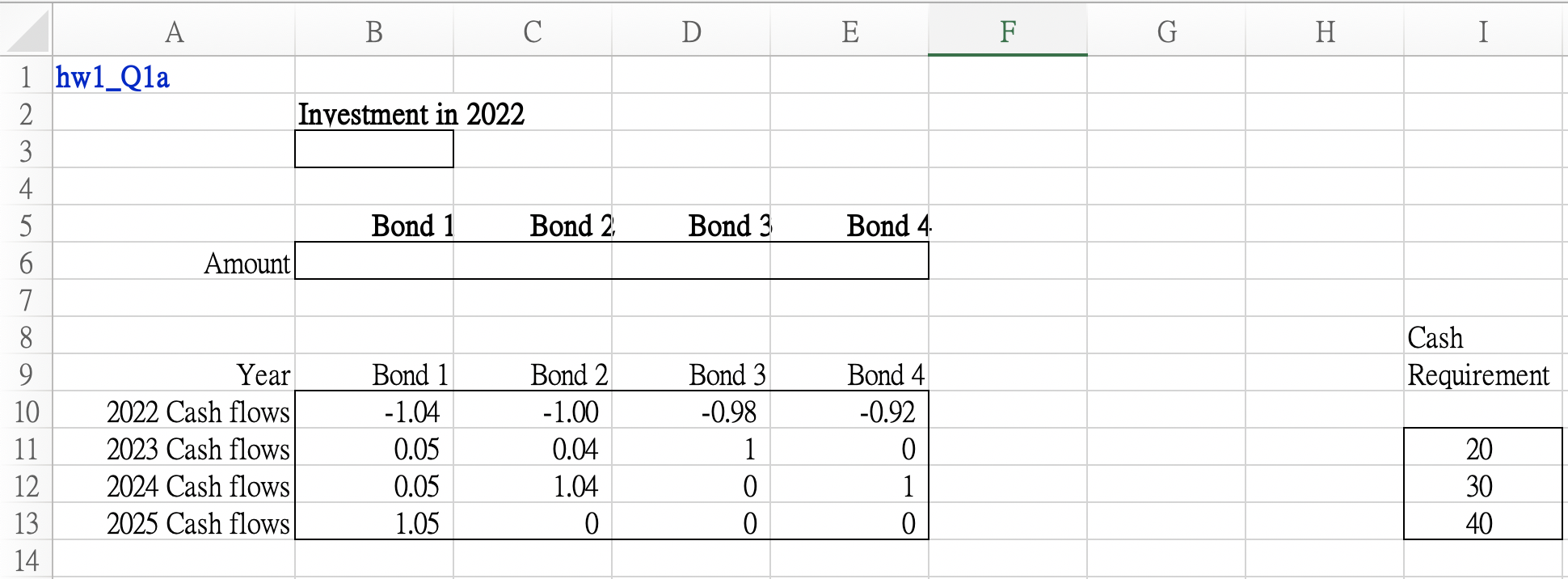 Please provide a spreadsheet with the solver