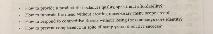 identify problems and challenges that McDonald's