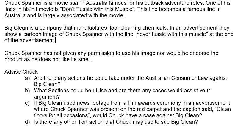 Chuck Spanner is a movie star in Australia famous