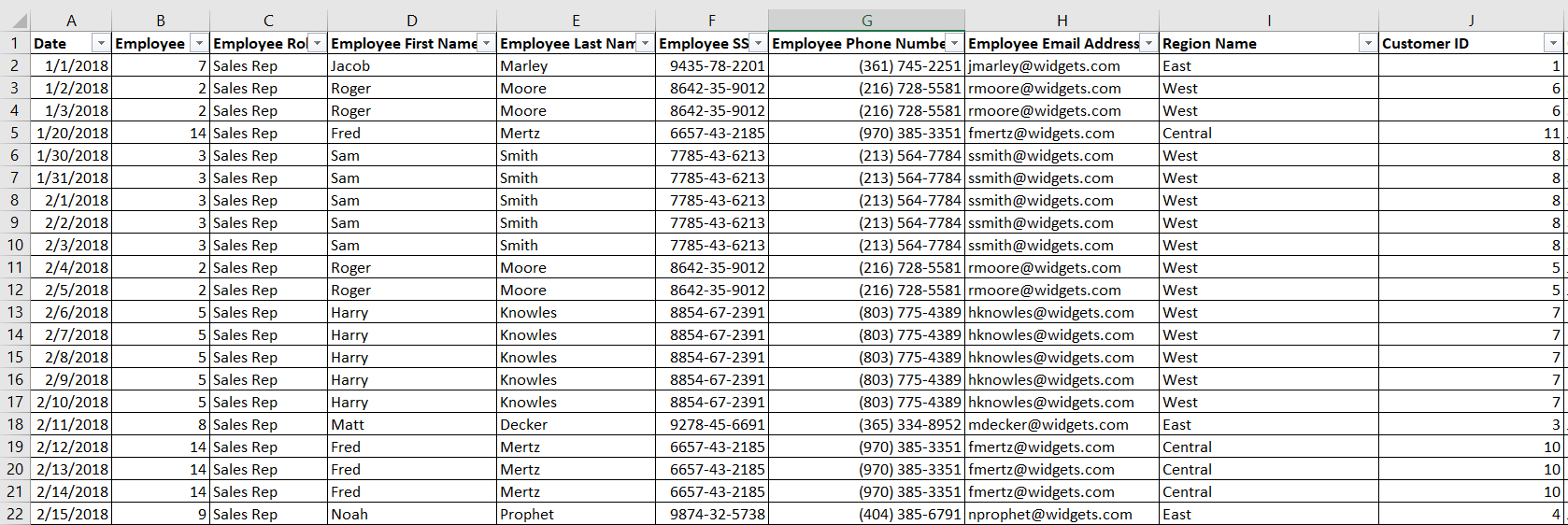 Using the Detail tab as your data source: This