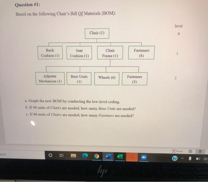 Question #1: Based on the following Chair's Bill