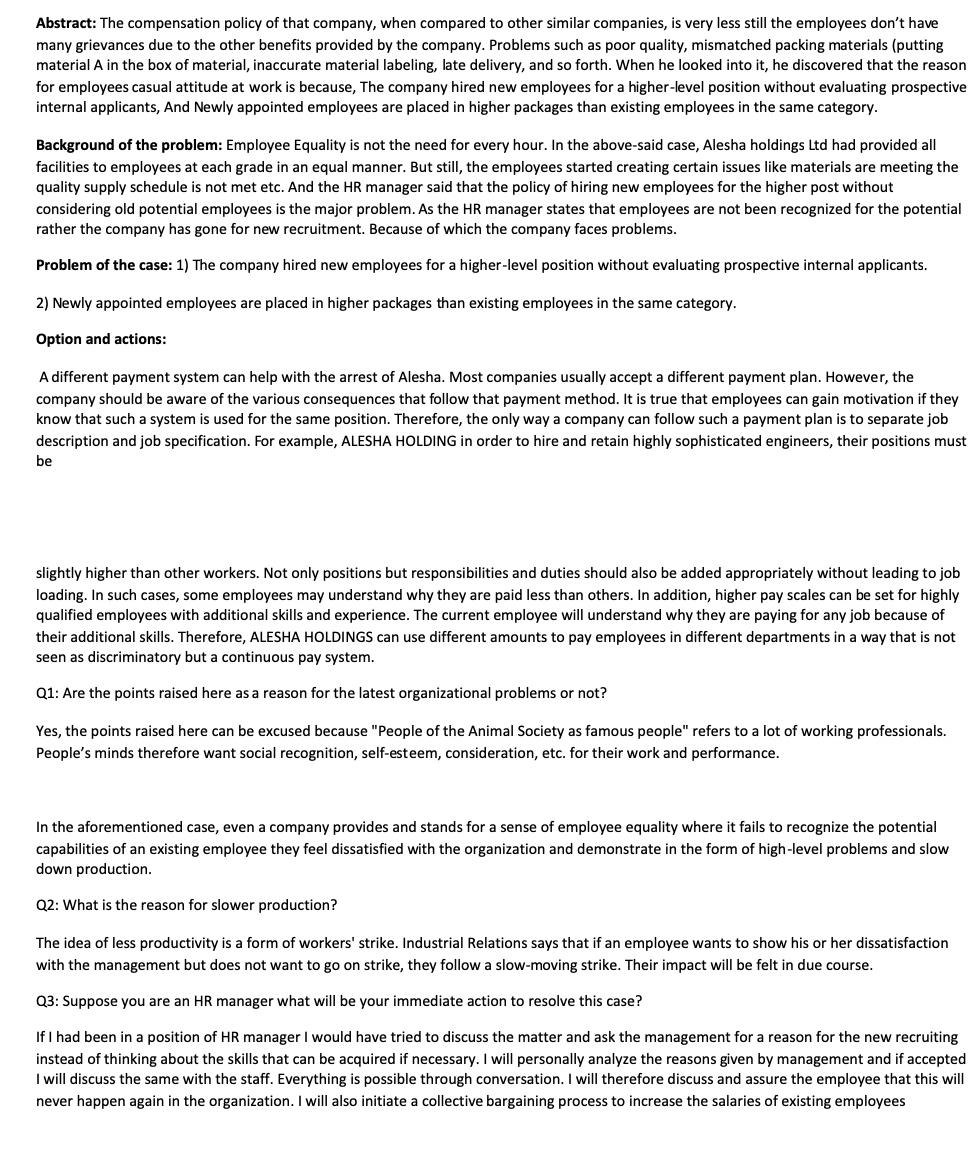 What will be the conclusion for this Case