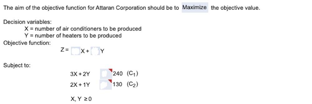 The Attaran Corporation manufactures two