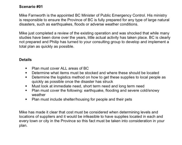 the following is scenario and i wish that someone