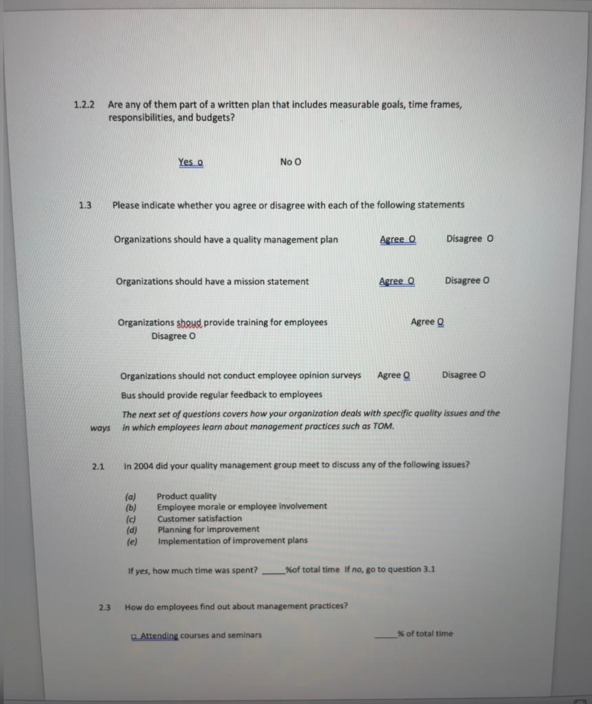 Critique the following survey and find ways to