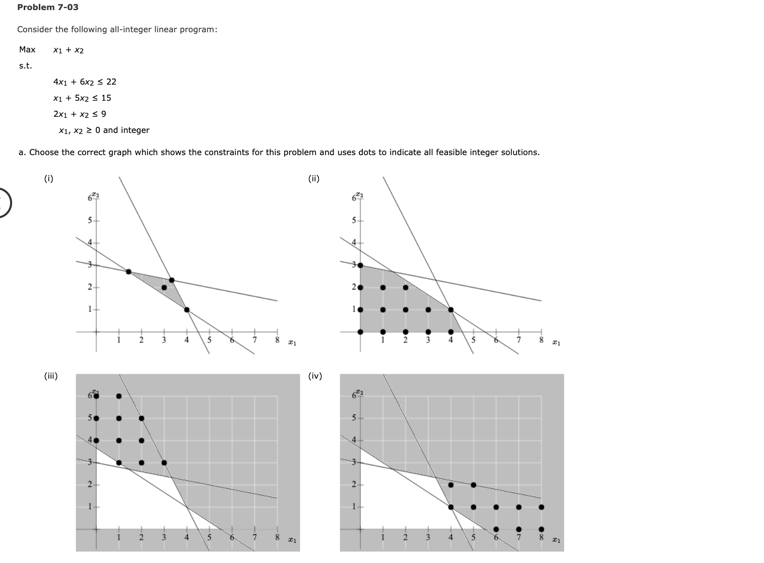 Problem 7-03 Consider the following all-integer