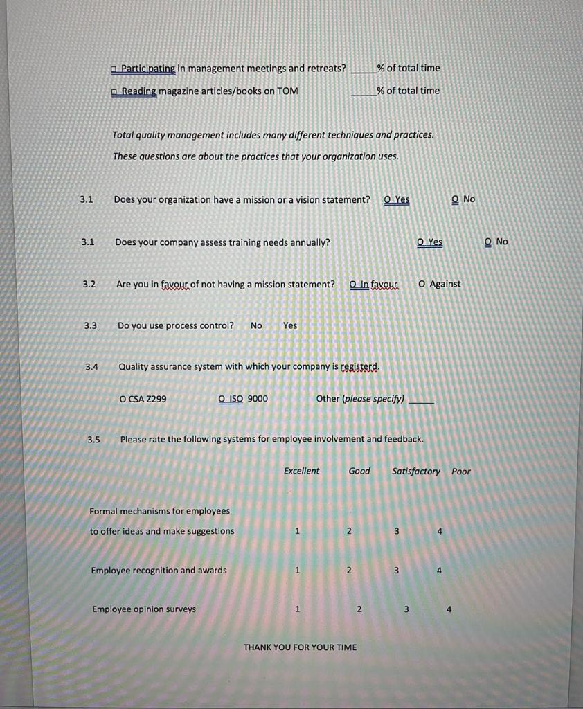 Critique the following survey and find ways to