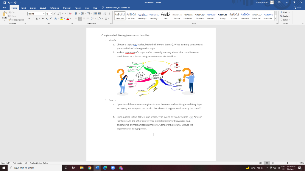 Documenti Word Kusha Sharma 0 Review View Help