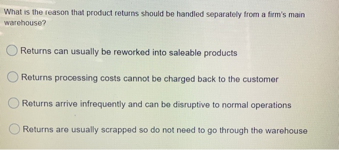 What is the reason that product returns should be