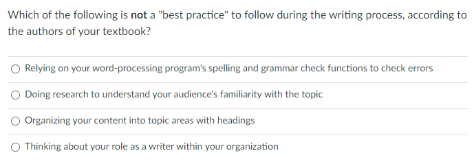 Which of the following is not a "best practice"