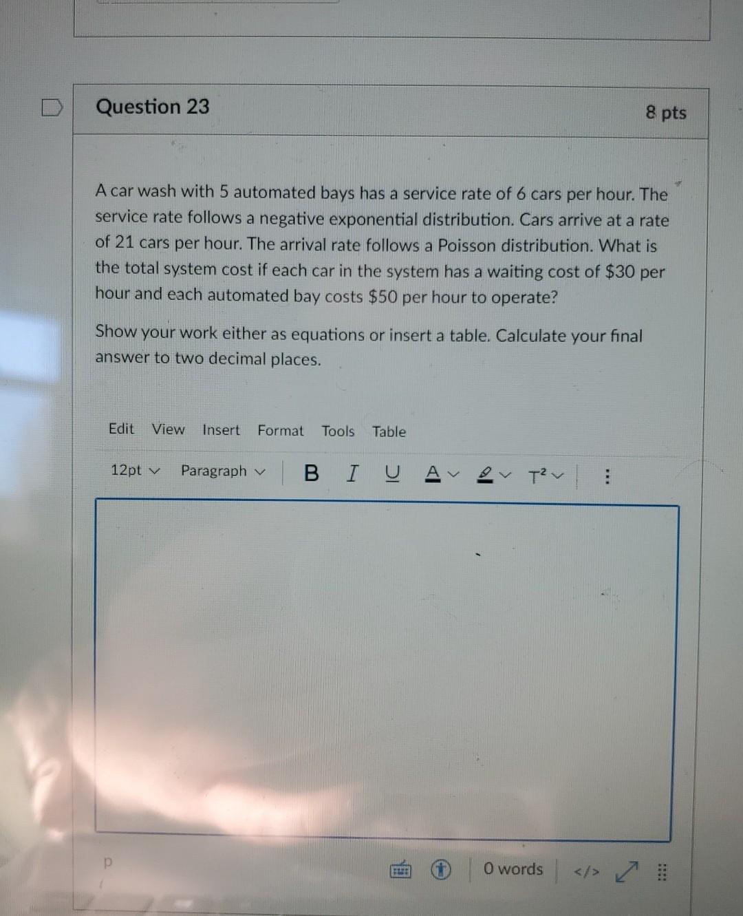 Question 22 5 pts 2 Period Forecast Actual 1 10