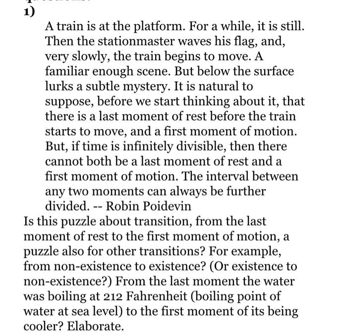 A train is at the platform. For a while, it is