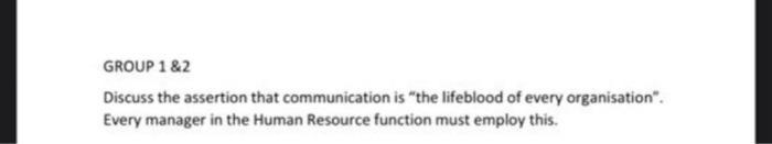 GROUP 1&2 Discuss the assertion that