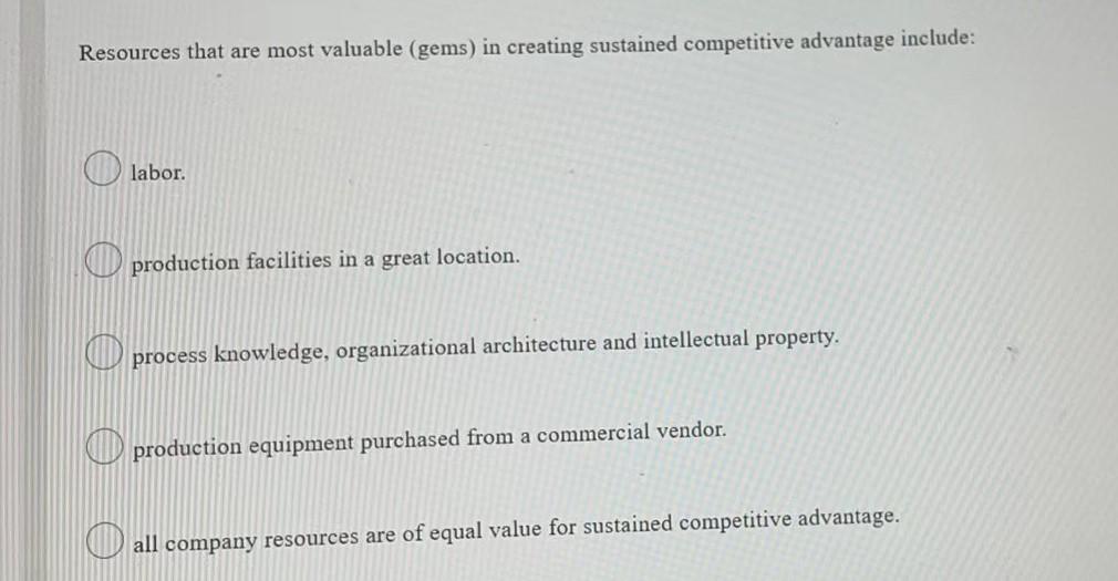 Resources that are most valuable (gems) in