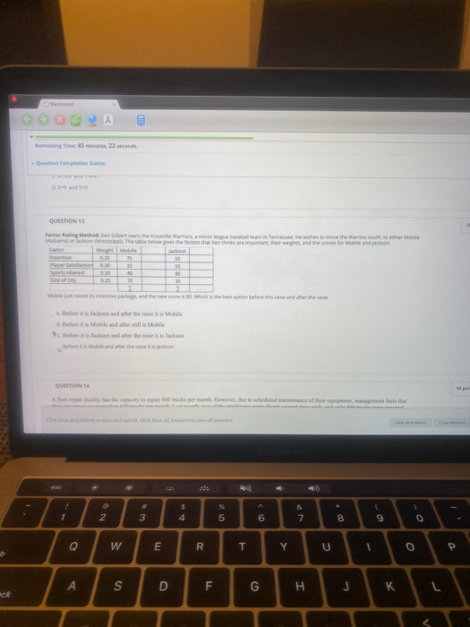 S Remaining Time: 45 minutes, 22 seconds oxing