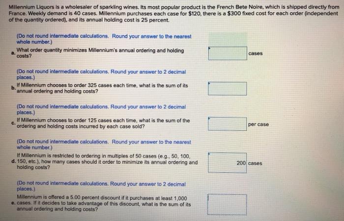 Millennium Liquors is a wholesaler of sparkling