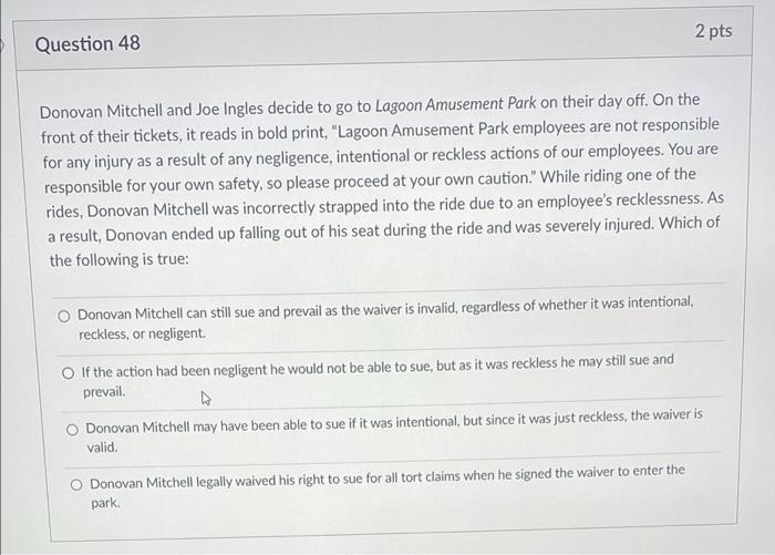 D Question 46 2 pts Which of the following