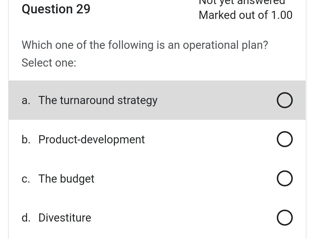 Which one of the following is an operational