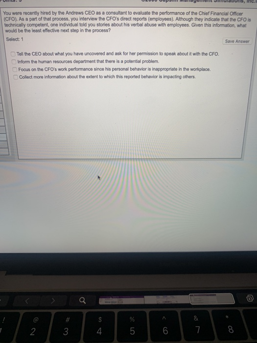 118, Inc. You were recently hired by the Andrews