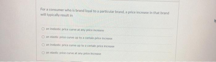 For a consumer who is brand loyal to a particular